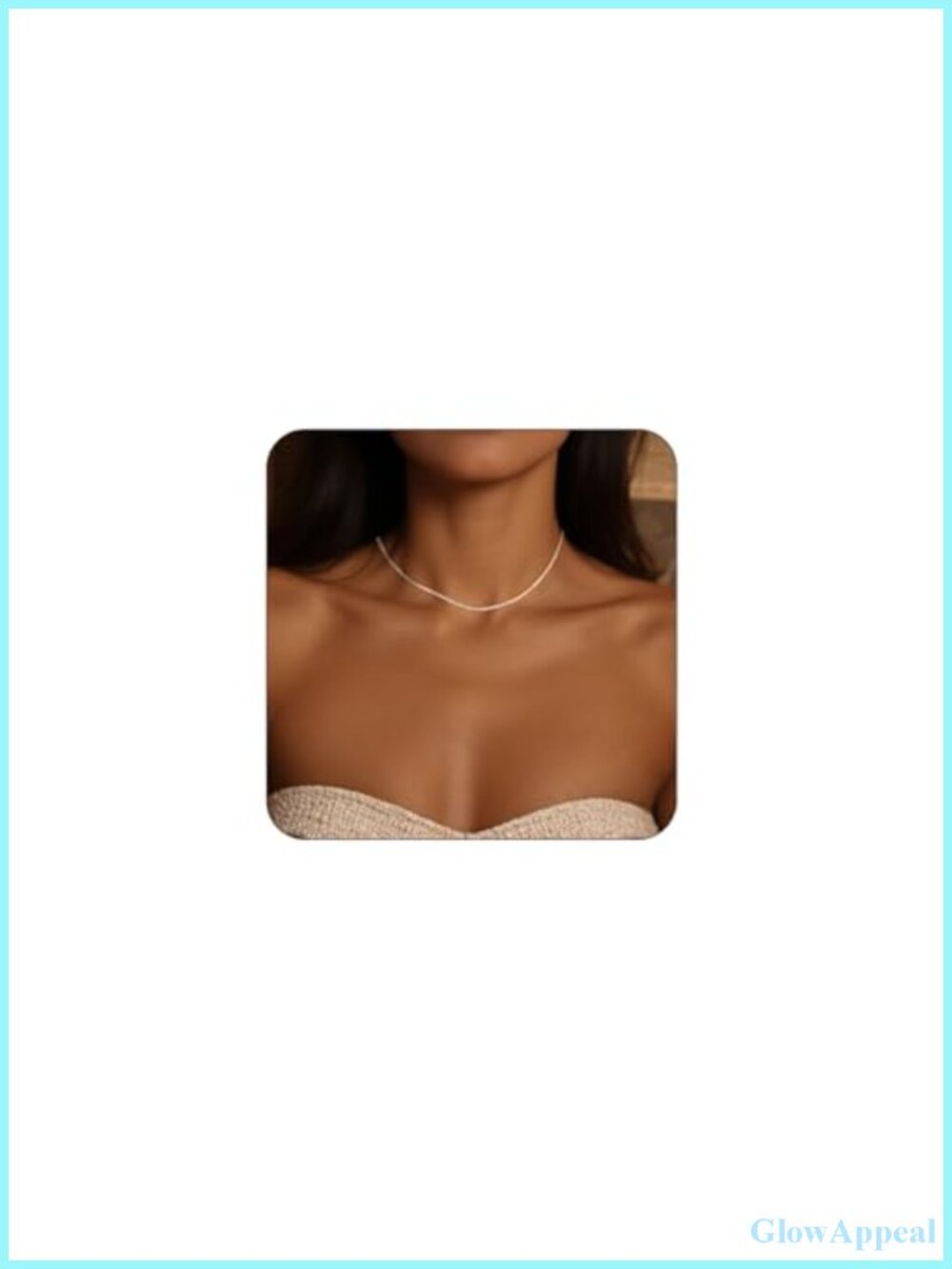 14K Gold Plated Thin CZ Tennis Necklace Adjustable Choker Dainty Women